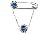 Zandra Rhodes 925 Silver Blue Swarovski Crystal Booch