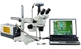 OMAX 2X-90X Zoom Single-Bar Boom Stand Trinocular Stereo Microscope with 9.0MP USB Camera and Y Fiber Cold Light
