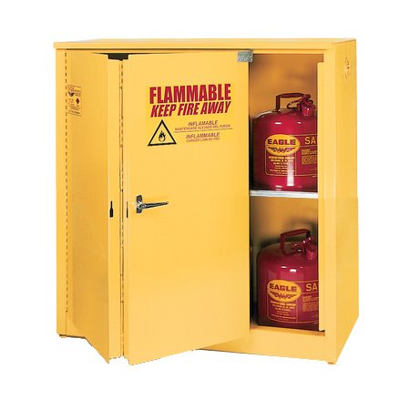 Eagle 1930 Flammable Safety Cabinet, 30 Gallon, 1 Bi-Fold Door, Self Closing