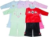 Infant Girls' Velour Outfit with Embroidery and Appliques