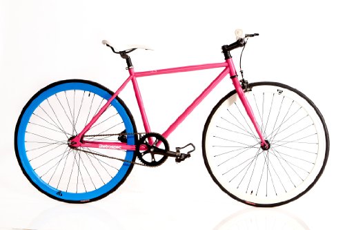 Retrospec Fixie Beta Series Betty Davis Fixed Gear Single Speed Urban Road Bike (Pink/Blue, X-Small)