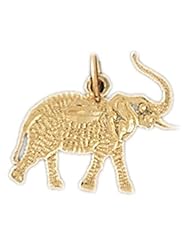Dazzlers Solid 14k Gold Elephant Charm Pendant Available in three colors from jewelsberry (weights: 0.8 grams only)