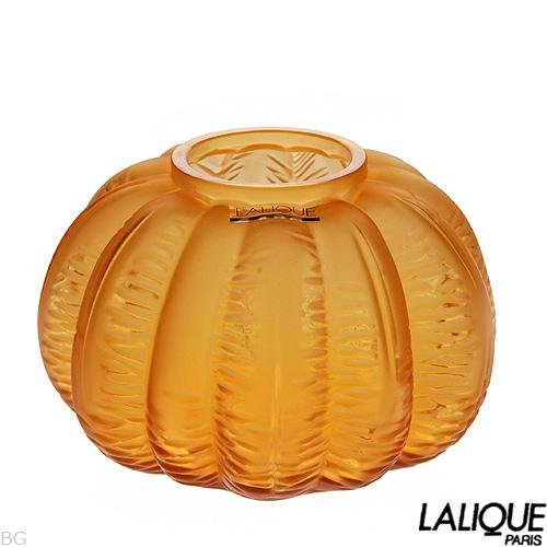 Lalique! Vase Halloween Ambre Collection Made in France Handmade Luxurious Bowl