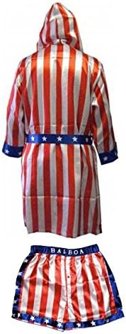 Red White Blue Adult Movie Rocky Balboa American Flag Boxing Costume Set - XL
