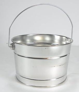 3 pc set 7" wide x 4 3/4" tall galvanized pail with handle 2 1/2 guart