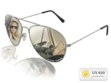 Retro Pilotenbrille Pornobrille Sonnenbrille silber Alsino 705