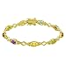 18k Yellow Gold Plated Sterling Silver Multi-Gemstone Bracelet, 7.25