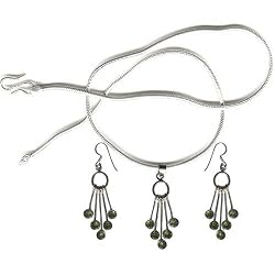 Earrings & Pendant Sterling Silver Peridot Gemstone Jewelry