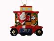 2" Handcrafted Porcelain Snowman In Train "Joy" Christmas Ornament #J3980