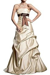Lace-Up  Natural   Waistline Satin Evening Dress/Wedding Dress  With Ruffles