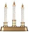 Triple Glitter Bubble Light Candolier on Gold Base Candle Lamp 10"