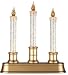 Triple Glitter Bubble Light Candolier on Gold Base Candle Lamp 10"