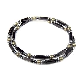 Men's Gemstone Necklaces in Sterling Silver, Beaded w/Semi Precious Black Onyx, Hematite, and Pyrite