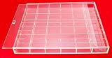 Clear Acrylic Storage Case - 36 Compartments - 14  x 12  - Sliding Top