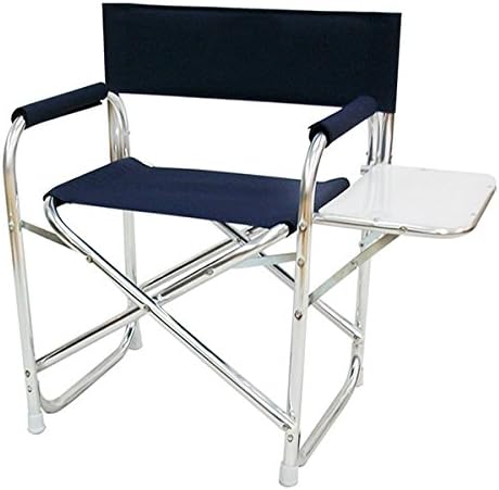 Navy Folding Deck Chair w/ Table Dock Patio Marine Boat