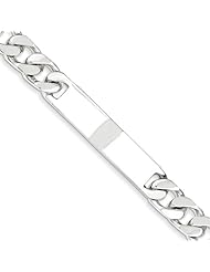 Sterling Silver Polished Engraveable Curb Link ID Bracelet