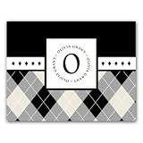 Argyle Stampable Notecards in Black - Set of 10 by PSA Essentials