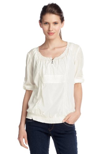edc by ESPRIT Damen Bluse  012CC1F012, Gr. 42 (XL), Wei&szlig; (broken white 128) Preisvergleich