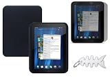 Black Soft Silicone Skin Case + Anti-Glare Screen Protector For HP TouchPad WiFi (16GB & 32GB) 9.7" Tablet