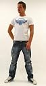 Top T-Shirt mit Nieten/Jeans James Jones Weiss (2791