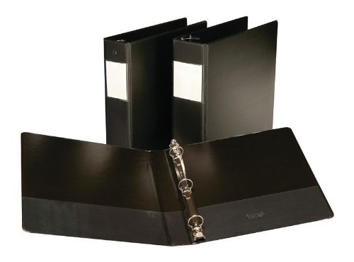 Samsill 14390 Antimicrobial Locking Round Ring Binder For 11 X 8-1/2 Sheets, 4 Cap., Black