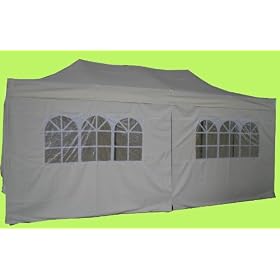 6x3 Heavy Duty Easy up Gazebo with side walls Cream