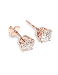 14K Rose Gold Genuine 0.20ctw Diamond Earrings