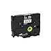 BROTHER HGE2215PK / Black Ink on White Tape / High speed/definition, standard adhesive, 9mm wide x 8m continuous, black ink on white polyester label, 5 tapes per pack by Brother