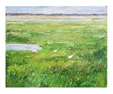 Whooping Crane Family feeding - Rockport TX Animals Giclee Poster Print by TD Wilson, 10x8