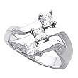 14K White Gold Three-Stone Diamond Ring - 0.60 Ct.