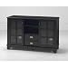 Low Buffet Cabinet with Sliding Doors, Antique Black
