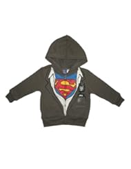 Apparel: DC Comics Superman Character Toddler Zip-Up Hoodie Sweatshirt Jacket 3T Grey