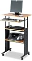 Safco 1929MO Adjustable Height Stand-Up Workstation, 29w x 19-3/4d x 49h, Oak PVC Top