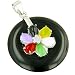Amulet Good Luck Lucky Flower Black Jade 925 Silver Pendant