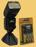 Nikon SB-900 Speedlight Flash w/Synergy Quick Charger, Includes 4 2800mAh AA Batteries