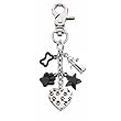 Black Dog Paw and Heart Handbag Charm Keychain