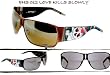 ED HARDY VINTAGE TATTOO SUNGLASSES EHS 012 LOVE KILLS SLOWLY COCOA FRAME SOLID BROWN LENSES