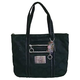 Coach Signature Poppy OpArt Glam Black Handbag