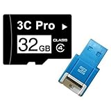 3C Pro 32GB 32G Class 4 C4 microSD microSDHC SDHC Card with SD Adapter and  ....
