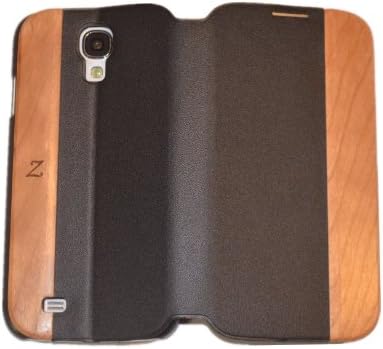 "Real Wood &amp; Genuine Leather" High Quality Slim Flip Case/cover for Galaxy S4 Exclusive "Zenith Artwork" (Cherry)