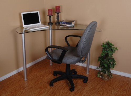 Clear Glass Corner Computer Desk On Sale
