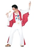 Deluxe Official Elvis Costume White Jumpsuit Red Cape Elvis Impersonator