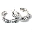 3-Sided Clear Floral Crystal Hoop Earrings Fashion Jewelry