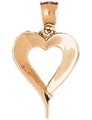 Dazzlers Solid 14k Gold Floating Heart Charm Pendant Available in three colors from jewelsberry (weights: 5 grams only)
