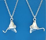 Manta Ray Sterling Silver Charm Chain Pendant Necklace Ocean Theme Jewelry