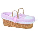 Picci Dafne Carry Basket with Comforter and Pad in Pink and White