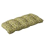 Pillow Perfect Outdoor Green Brown Geometric Wicker Loveseat Cushion