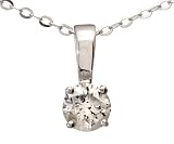 9ct White Gold 25pt Single Stone Diamond Pendant on 18