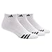 adidas Men's Cushioned 3STR 3-Pack Low Cut Sock, White/Black, Shoe Size 6-12
