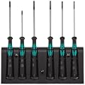 Wera 05118152001 Elektronikschraubendrehersatz 6-teilig Kraftform Micro 2035/6 B inklusive Kunststoffrack, 4x Schlitz und 2x PH Kreuzschlitz